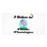 i believe in plastic flamingos photo card template