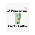 i believe in porta potties postcards