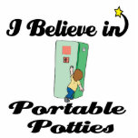 i believe in portable potties photo sculptures