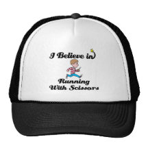 i believe in running with scissors boy mesh hat