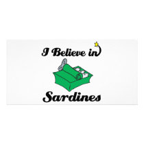 i believe in sardines custom photo card
