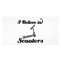 i believe in scooters customised photo card