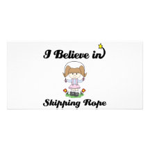 i believe in skipping rope personalized photo card