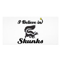 i believe in skunks customized photo card