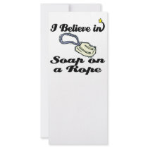 i believe in soap on a rope custom rack card