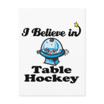 i believe in table hockey postcard