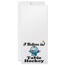 i believe in table hockey rack card design