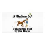 i believe in taking  bull by horns personalised photo card