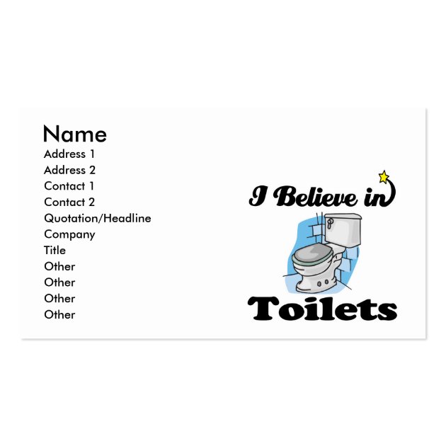 i believe in toilets business card templates