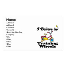 i believe in training wheels business cards