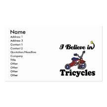 i believe in tricycles business card