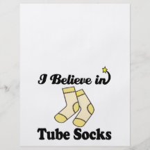 i believe in tube socks personalised flyer