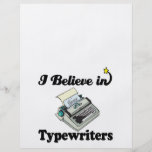 i believe in typewriters flyer design