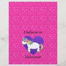 I believe in unicorns pink stars flyers