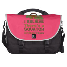 I believe there's a SQUATCH in these woods pink Bags For Laptop