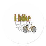 "i bike" GOLD BIKE and sprocket design Sticker