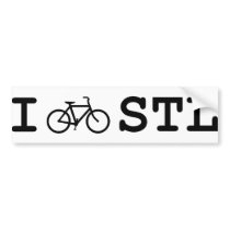 I Bike STL for your vehicle Bumper Stickers