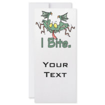 i bite crazy bat halloween cartoon custom rack card