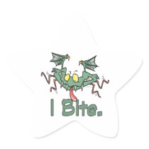 i bite crazy bat halloween cartoon star sticker