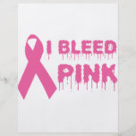 I Bleed Pink - Breast Cancer Awareness Ribbon Flyer Design