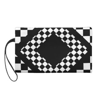 black and white checkered clutch