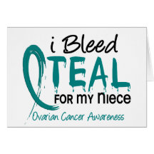 I Bleed Teal For My Niece Ovarian Cancer Card