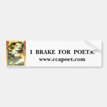 I Brake For Poets Bumper Sticker