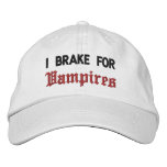 I Brake For Vampires embroidered hats