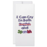 I Can Cry in both English and Spanish Personalized Rack Card