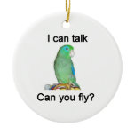 I can talk, Can you fly? Christmas Tree Ornament