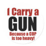I Carry a Gun Round Stickers