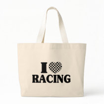 I (Chequered) Heart Racing Tote Bags
