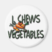 I Chews Vegetables Design Fridge Magnets