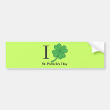I Clover St. Patrick's Day Bumper Stickers