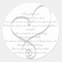 I Corinthians 13 Love/Wedding Sticker