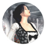 I Dance Alone Gothic Romance Art Round Sticker