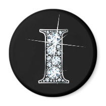 "I" Diamond Bling Magnet