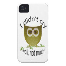 I didn't cry, well, not much! funny cute Owl art Case-Mate iPhone 4 Case
