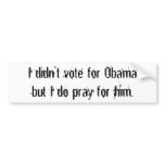 I didn't vote for Obamabut I do pray for him. bumper stickers