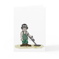 I Dig Booty Metel Detecting Guy Greeting Card