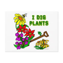 I Dig Plants Gardener Saying Postcards