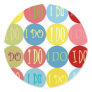 I DO COLORED DOTS ROUND STICKERS
