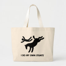 I Do My Own Stunts™  Horse: humourous picture of a Tote Bags