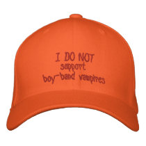 I DO NOT support boy-band vampires Hat Embroidered Baseball Caps