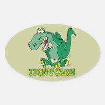 i dont care t-rex temper tantrum oval stickers