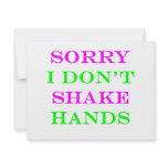 I Don't Shake Hands 2 invitations