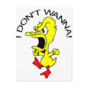 I Don't Wanna Duck Cartoon postcards