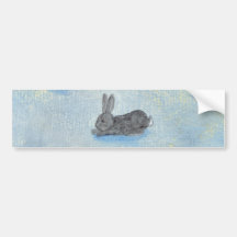 I Dream of Rabbits fun unique modern art painting Bumper Stickers