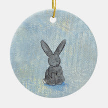 I Dream of Rabbits sweet whimsical art painting Christmas Ornament