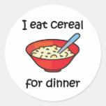 I Eat Cereal For Dinner Funny Design Stickers
